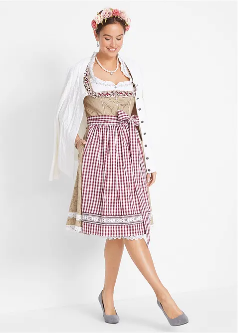 Dirndl mit Schürze, knieumspielend (2-tlg. Set) im Look von vorne (Totalaufnahme) - bonprix