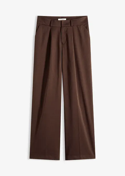 Marlenehose mit Bügelfalte in braun von vorne - bonprix