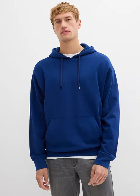 Hoodie in Loose Fit in blau von vorne (im Anschnitt) - bonprix