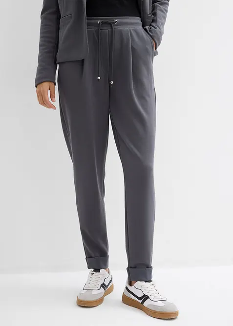 Schlupfhose mit fließender Viskose in grün von vorne - bonprix