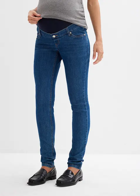Umstandsjeans mit Bio-Baumwolle, Skinny in blau von vorne - bonprix