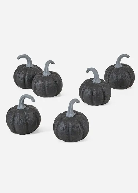 Deko-Objekt Mini-Kürbisse (6er Pack) in schwarz von vorne - bonprix