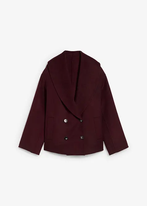 Oversize Jacke aus weichem Woll-Mix in rot von vorne - bonprix