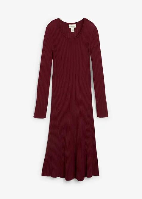 Strickkleid aus Merinowolle in rot von vorne - bonprix