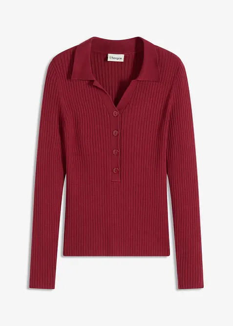 Feinstrickpullover aus softem Viskose-Mix in rot von vorne - bonprix