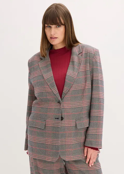 Oversize-Blazer als Einreiher mit 2-Knopf-Verschluss in braun von vorne (im Anschnitt) - bonprix