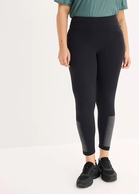 Komfort Sport-Leggings, schnelltrocknend in schwarz von vorne - bonprix
