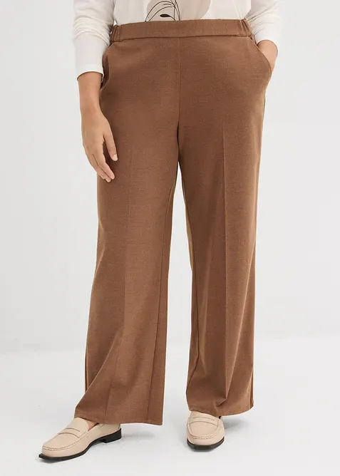 Marlenehose in Wolloptik aus Viskose-Mix in braun von vorne - bonprix