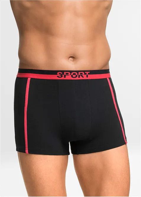 Boxershorts eng mit Baumwolle (3er Pack) in schwarz von vorne - bonprix