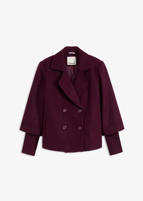 Cabanjacke mit Strickärmeln in rot von vorne - bonprix