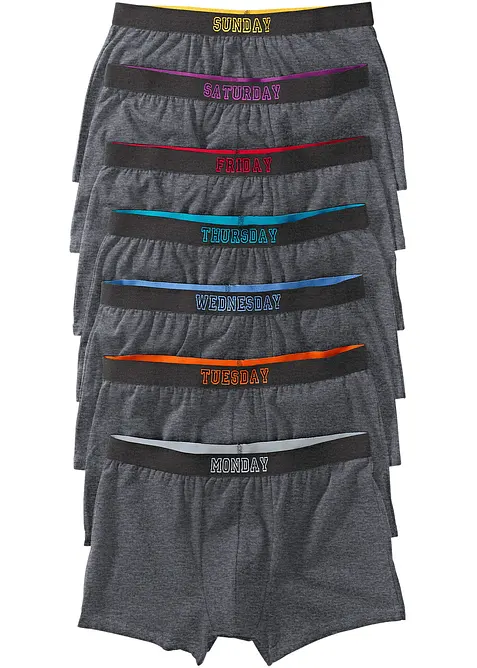 Boxershorts eng mit Baumwolle (7er Pack) in grau - bonprix