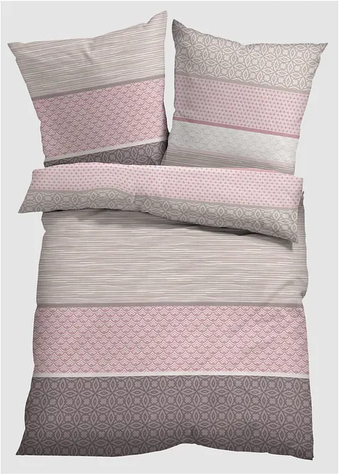 Baumwollmix-Bettwäsche in rosa von vorne - bonprix