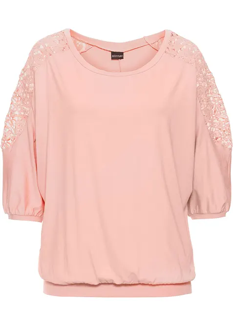 Oversize-Shirt aus Viskose-Mix in rosa von vorne - bonprix