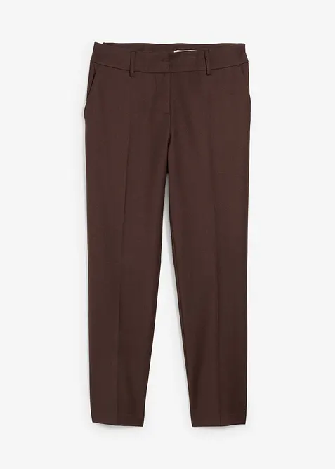 Schmale Hose mit weichem Wollanteil in braun von vorne - bonprix