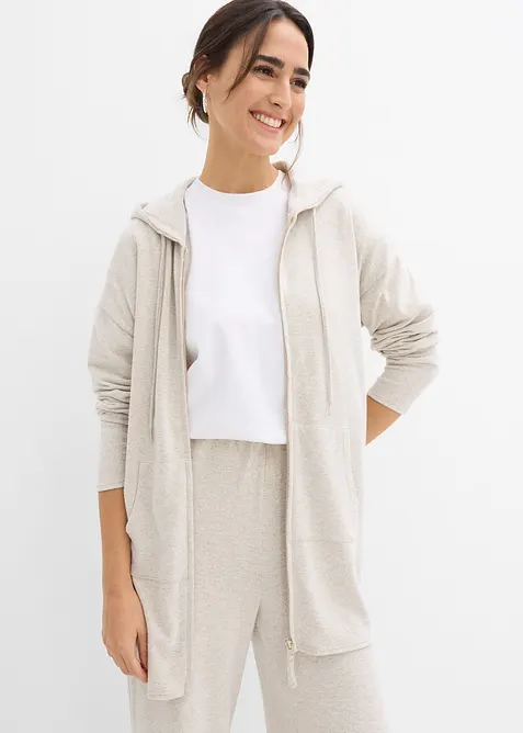 Shirtjacke in beige von vorne (im Anschnitt) - bonprix