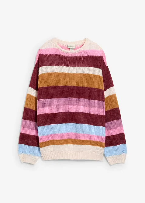 Oversize-Pullover in rosa von vorne - bonprix