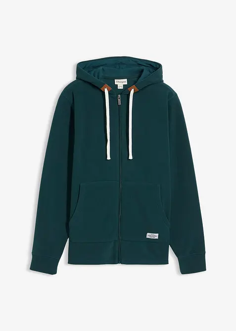 Kapuzen-Fleecejacke in Regular Fit in grün von vorne - bonprix