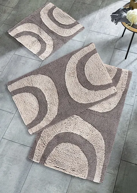 Badematte mit Halbkreis- Design in grau - bonprix