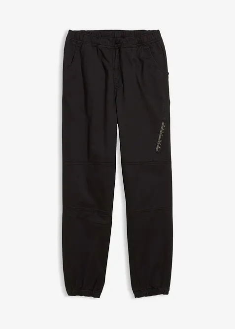 Thermo Loose-Fit -Schlupfhose mit Jerseyfutter in schwarz von vorne - bonprix