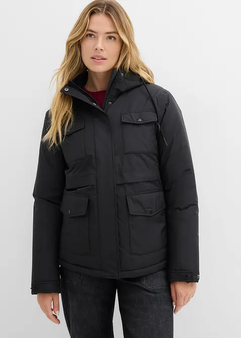 Wasserdichte Funktions-Jacke in schwarz von vorne (im Anschnitt) - bonprix