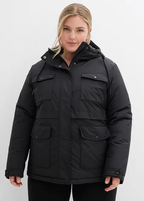 Wasserdichte Funktions-Jacke in schwarz von vorne (im Anschnitt) - bonprix