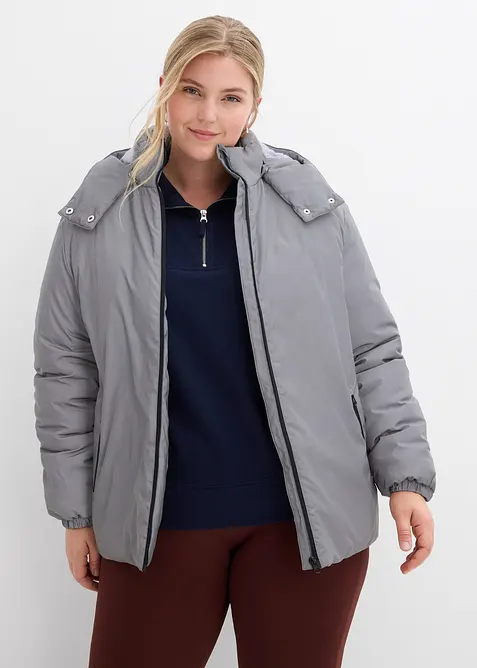 Reflektierende Funktions-Jacke in silber von vorne (im Anschnitt) - bonprix