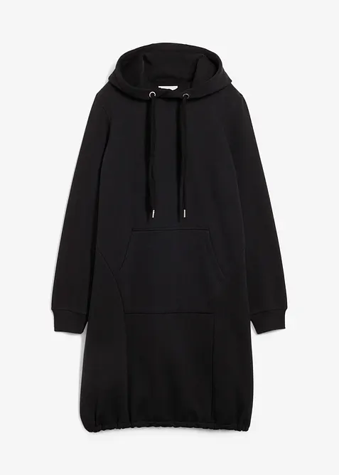 Sweatkleid aus Baumwoll-Mix in schwarz von vorne - bonprix
