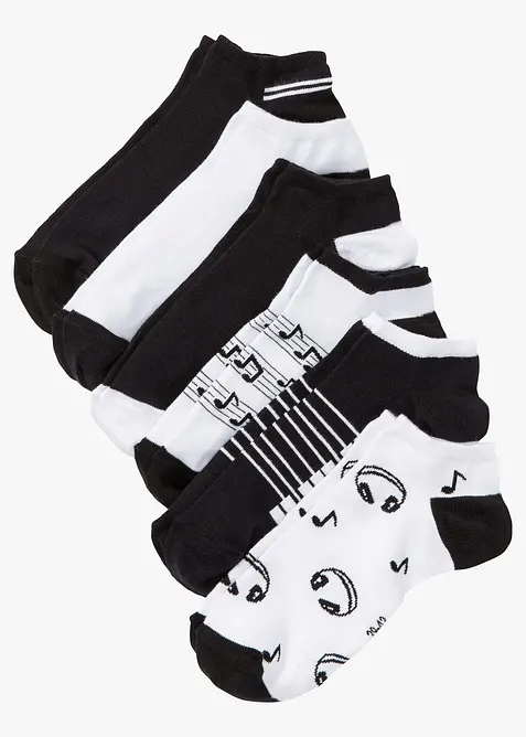 Kurzsocken mit Bio-Baumwolle (6er Pack) in schwarz von vorne - bonprix
