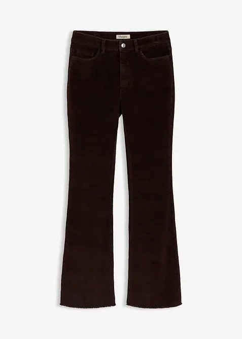 Ausgestellte Cordhose aus Baumwoll-Mix in braun von vorne - bonprix
