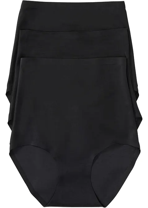 Nahtlose Medium Shape Panty (3er Pack) in schwarz von vorne - bonprix