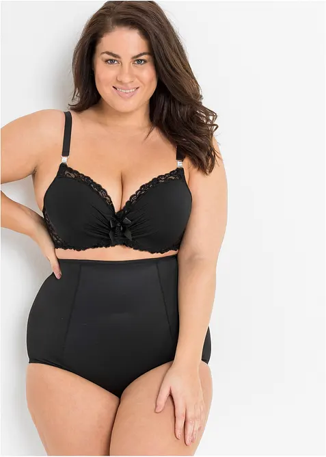 Strong Highwaist Shape Slip in schwarz von vorne - bonprix