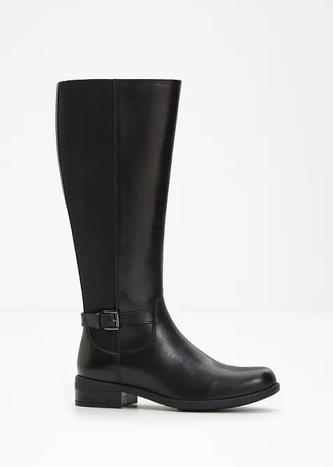 Stiefel aus Leder in schwarz - bonprix