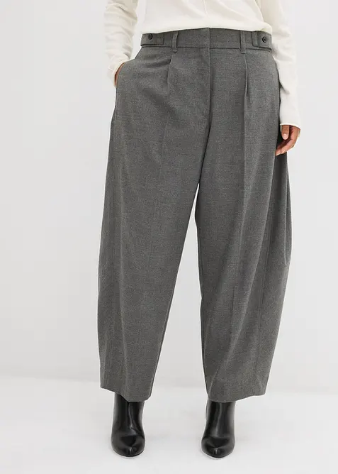 Hose mit Bequembund aus Viskose-Mix in grau von vorne - bonprix