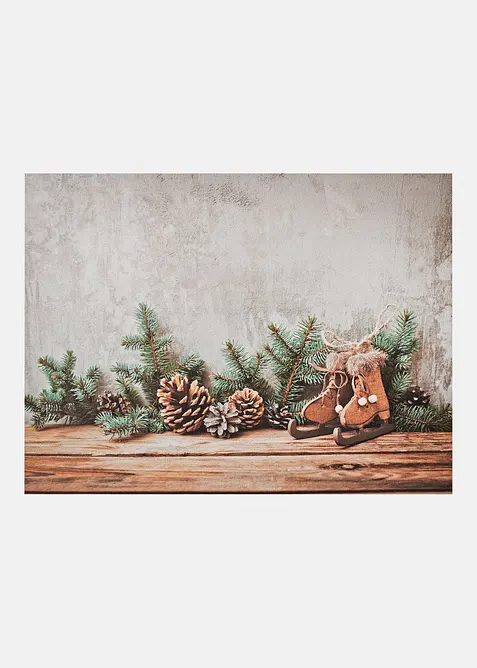 Waschbare Fußmatte mit weihnachtlichem Design in braun von vorne - bonprix