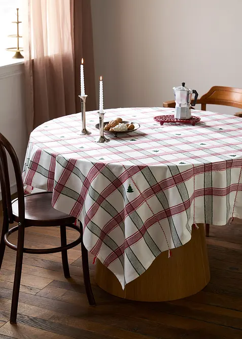 Tischdecke aus Bio Baumwolle in beige von vorne - bonprix