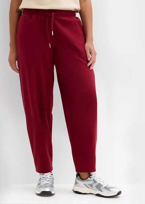 Barrel-Sweathose aus reiner Bio-Baumwolle in rot von vorne - bonprix