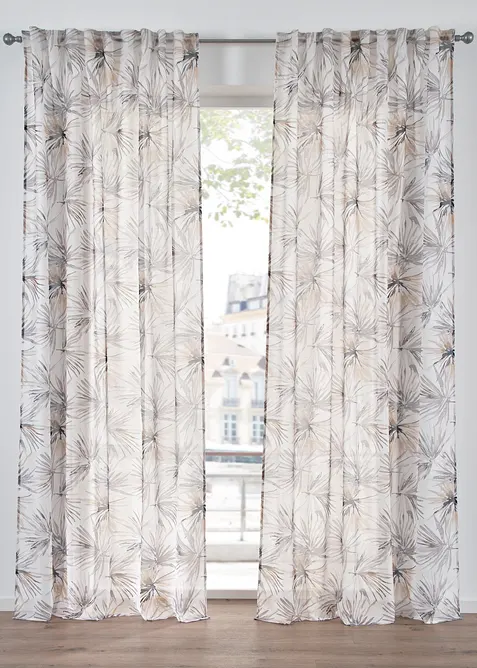 Gardine aus feiner Struktur (1er Pack) in beige - bonprix