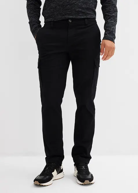 Regular Fit Thermo-Cargohose, Straight in schwarz von vorne - bonprix