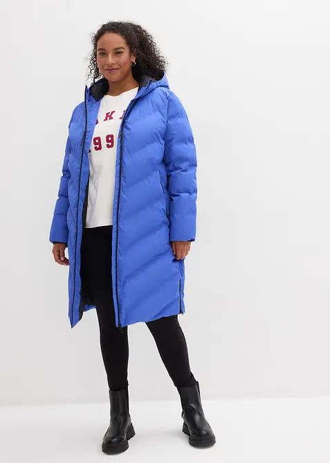 Steppmantel in blau von vorne (Totalaufnahme) - bonprix