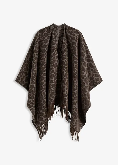 Poncho in beige von vorne - bonprix