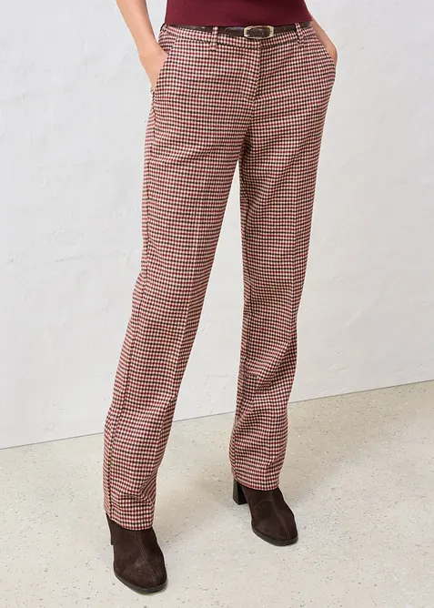 Hose aus weichem Woll-Mix in beige von vorne - bonprix