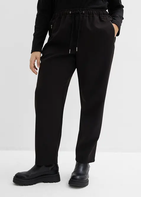 Schlupfhose mit Bequembund in schwarz von vorne - bonprix