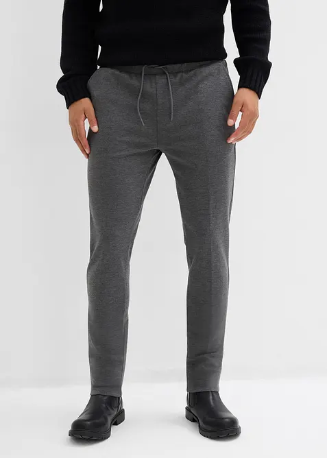 Super-Stretchhose mit Komfortbund, Slim Fit in grau von vorne - bonprix