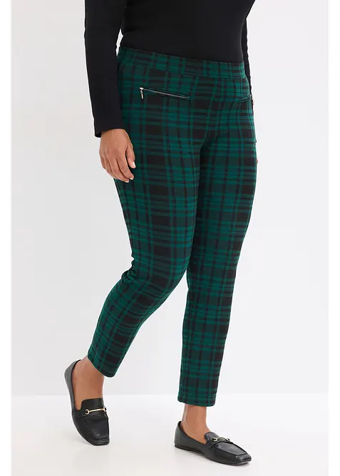Jersey-Hose aus Jacquard in grün von vorne - bonprix