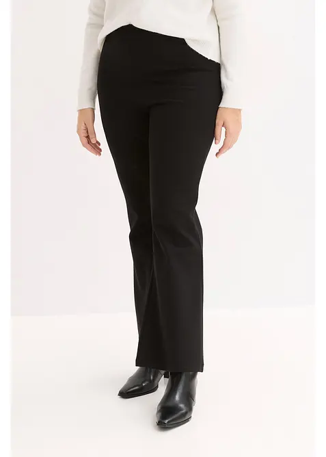 Leggings aus bequemen Punto di Roma in schwarz von vorne - bonprix