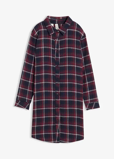 Nachthemd aus weichem Flanell mit Knopfleiste in rot von vorne - bonprix