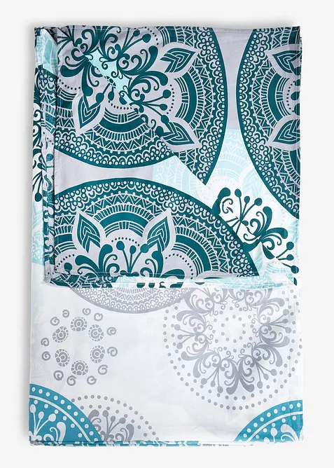 Tagesdecke mit Ornamenten in petrol von vorne - bonprix