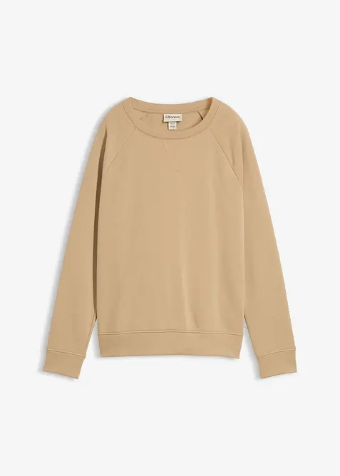Sweatshirt in beige von vorne - bonprix