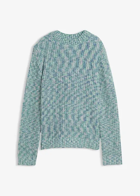 Grobstrick-Pullover in grün von vorne - bonprix