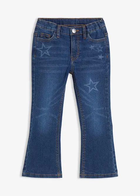 Thermo-Bootcut-Jeans Mid Waist in blau von vorne - bonprix